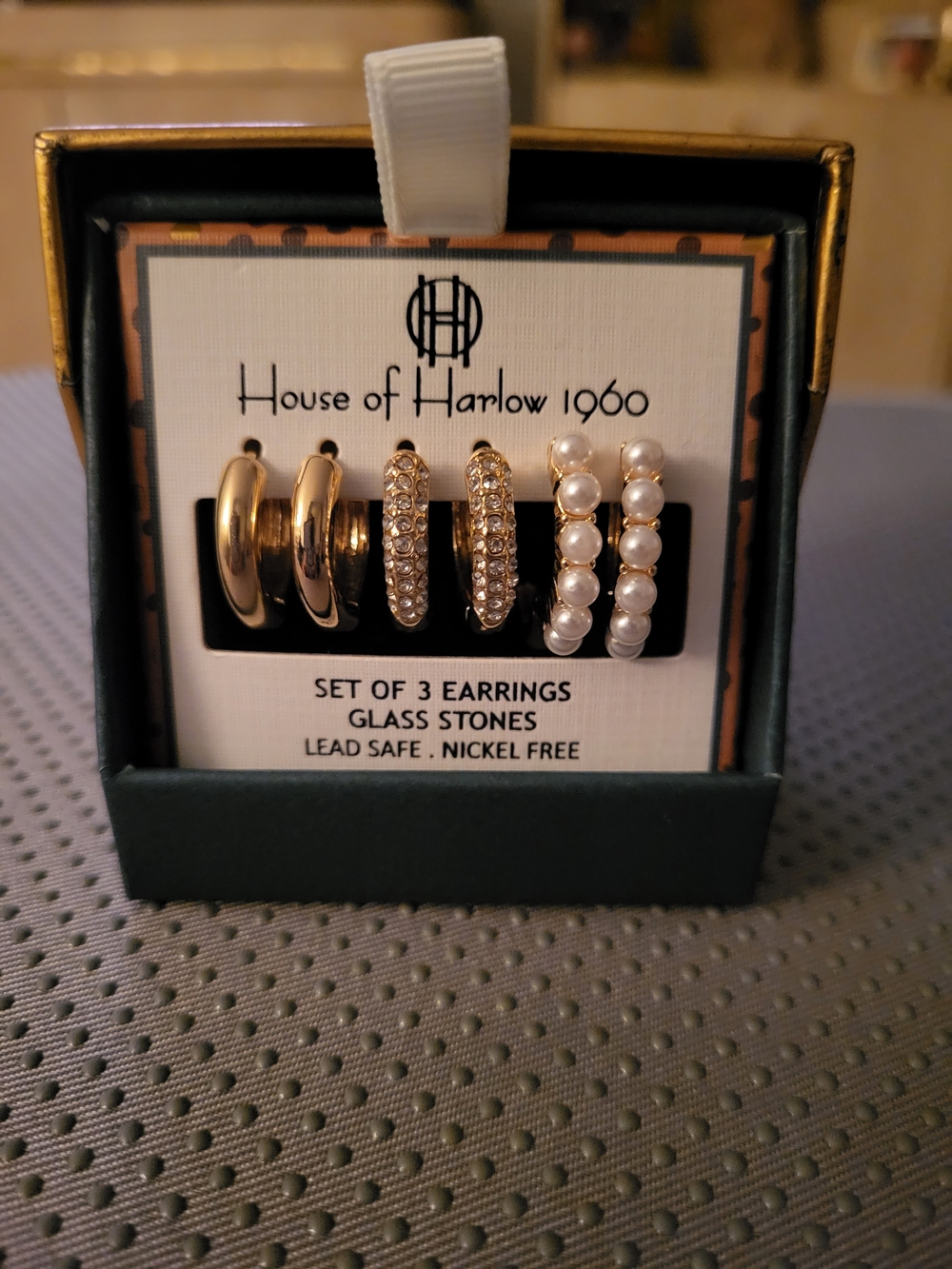 House of Harlow 1960 Fashion Earring Set Of 3 Earrings In  Box. Nwt